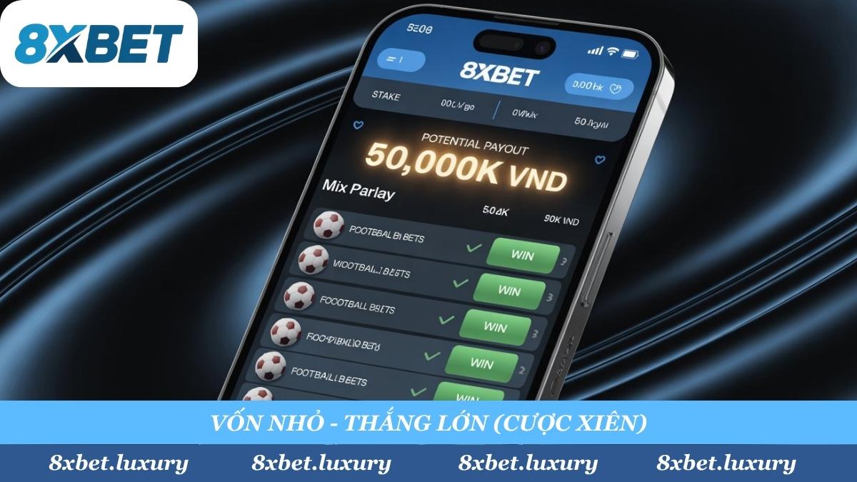 Cược xiên chính là cơ hội "vốn 1 lời 100" có thật. Bằng cách gộp nhiều kèo, tỷ lệ thưởng được nhân lên theo cấp số nhân, mang lại lợi nhuận "khủng" từ số vốn ban đầu rất nhỏ tại 8xbet.